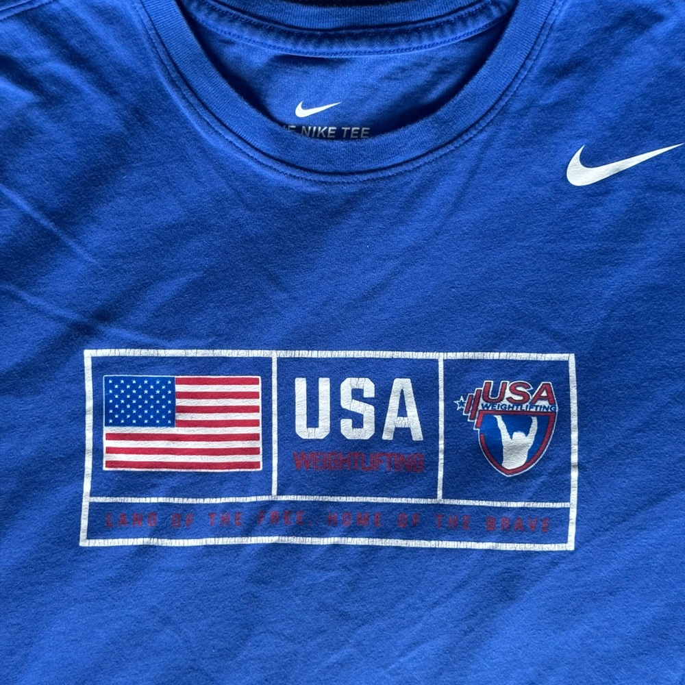 USA Weightlifting Nike Tee Athletic Cut Dri Fit Medium